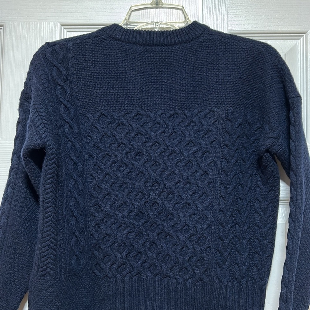 Madewell Patchwork Cableknit Tunic Navy Sweater -… - image 5